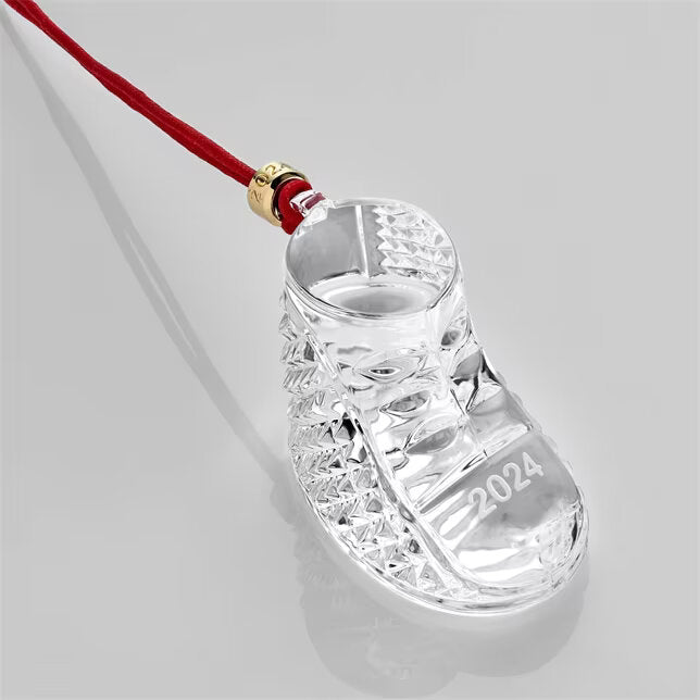 Waterford 2024 Baby's First Christmas Boot Ornament – side view