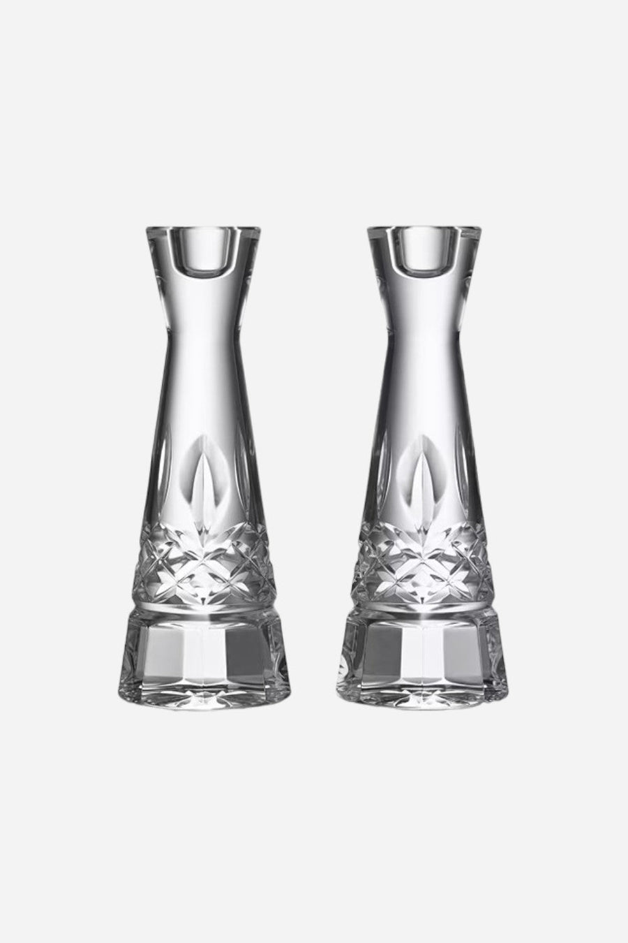 Waterford Lismore Round Candlestick 8", Set of 2 – front view
