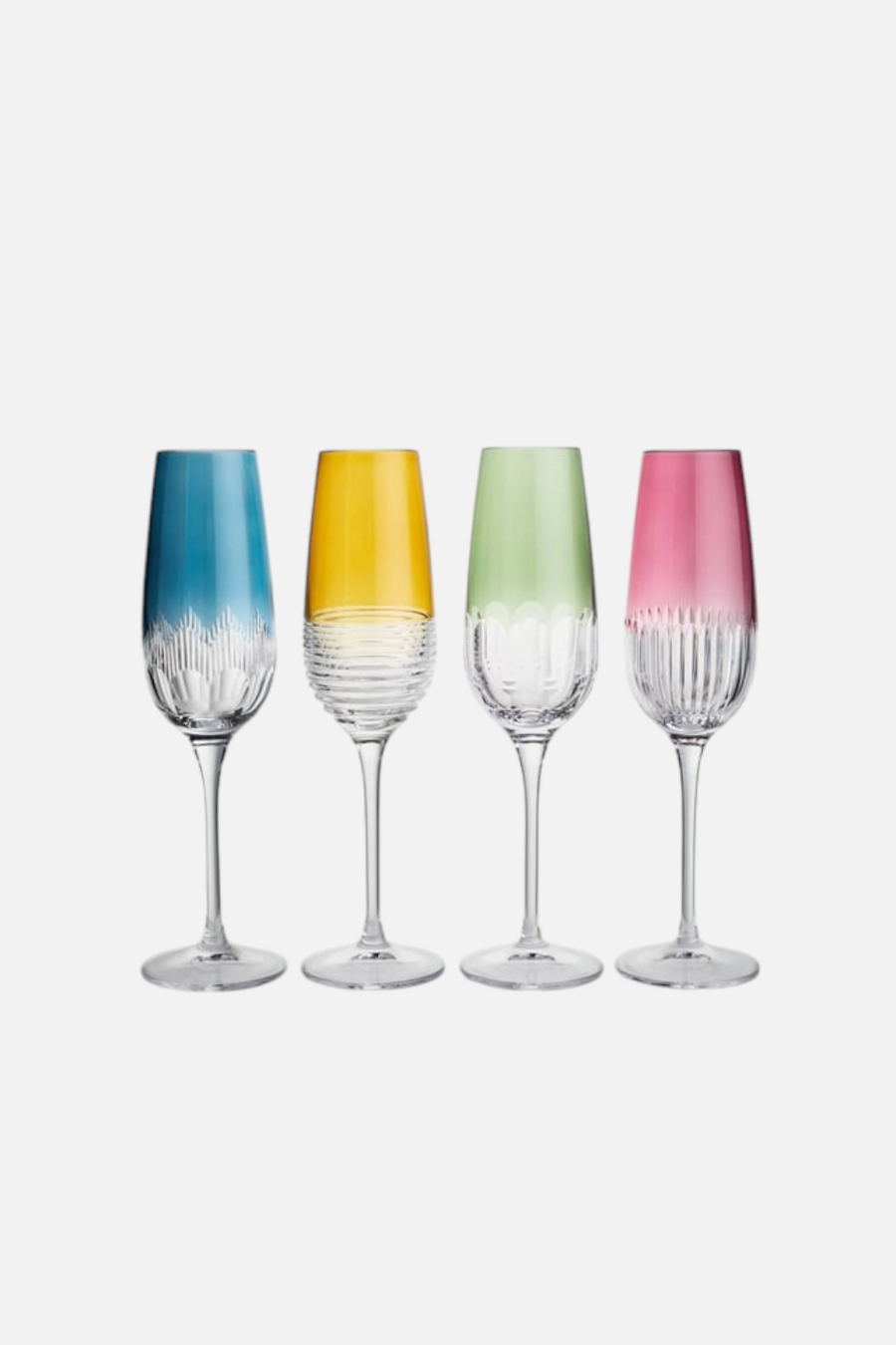 Waterford Mixology Colorful Flutes Set of 4 – front view