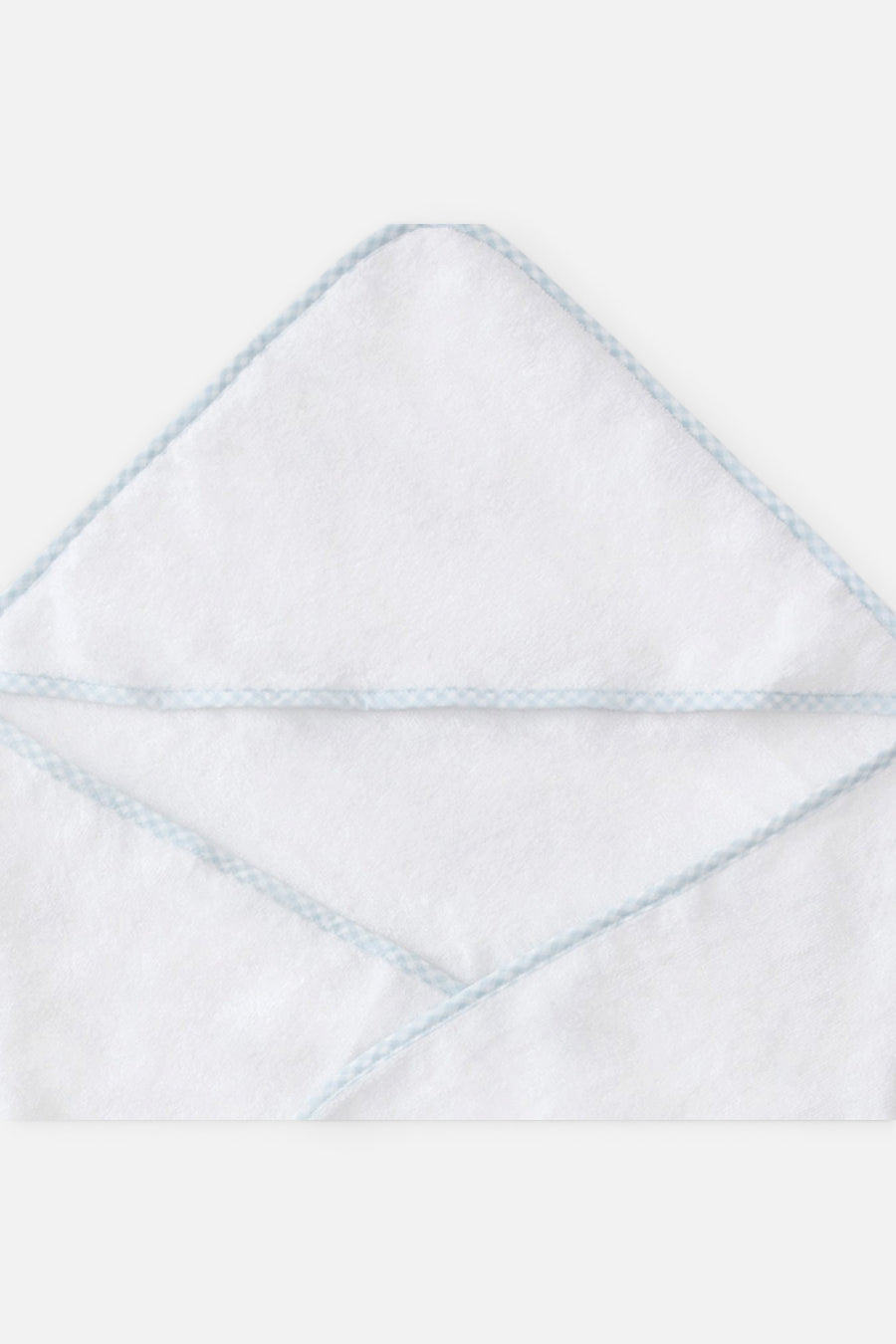 Weezie Baby Hooded Towel in Blue Gingham – detail