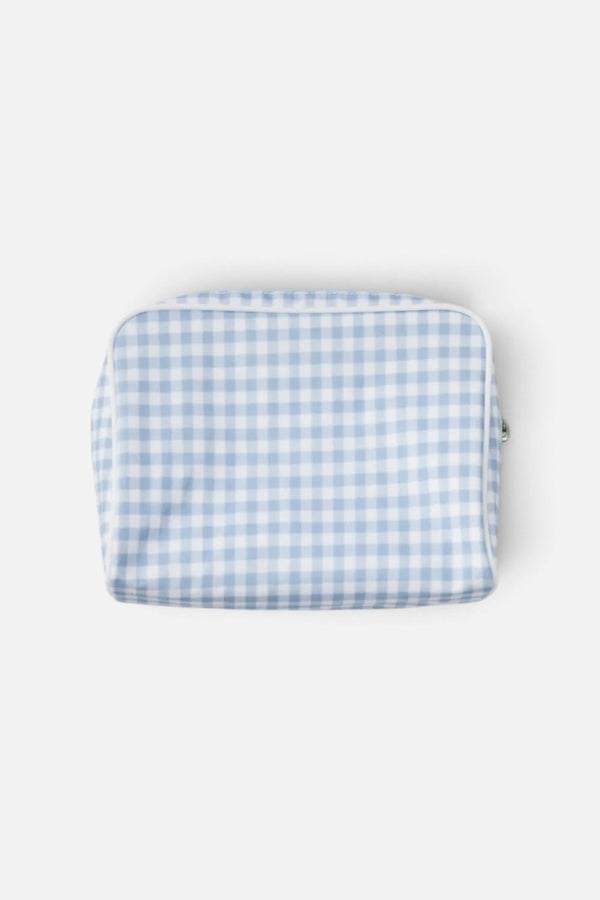 Weezie Gingham Toiletry Bag in Light Blue