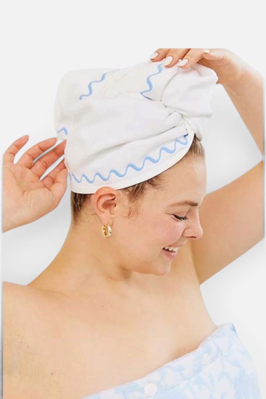 Weezie Hair Towel Embroidered Wave – alternate