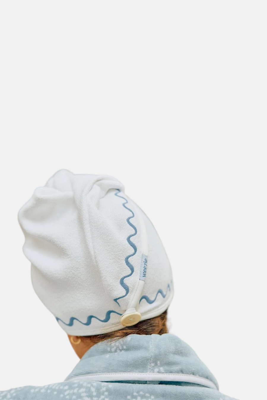Weezie Hair Towel Embroidered Wave – back view