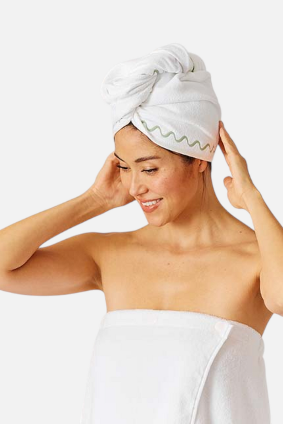 Weezie Hair Towel Embroidered Wave – front view