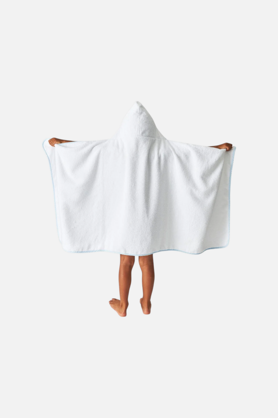 Weezie Kids Hooded Towel in Blue Gingham – back view