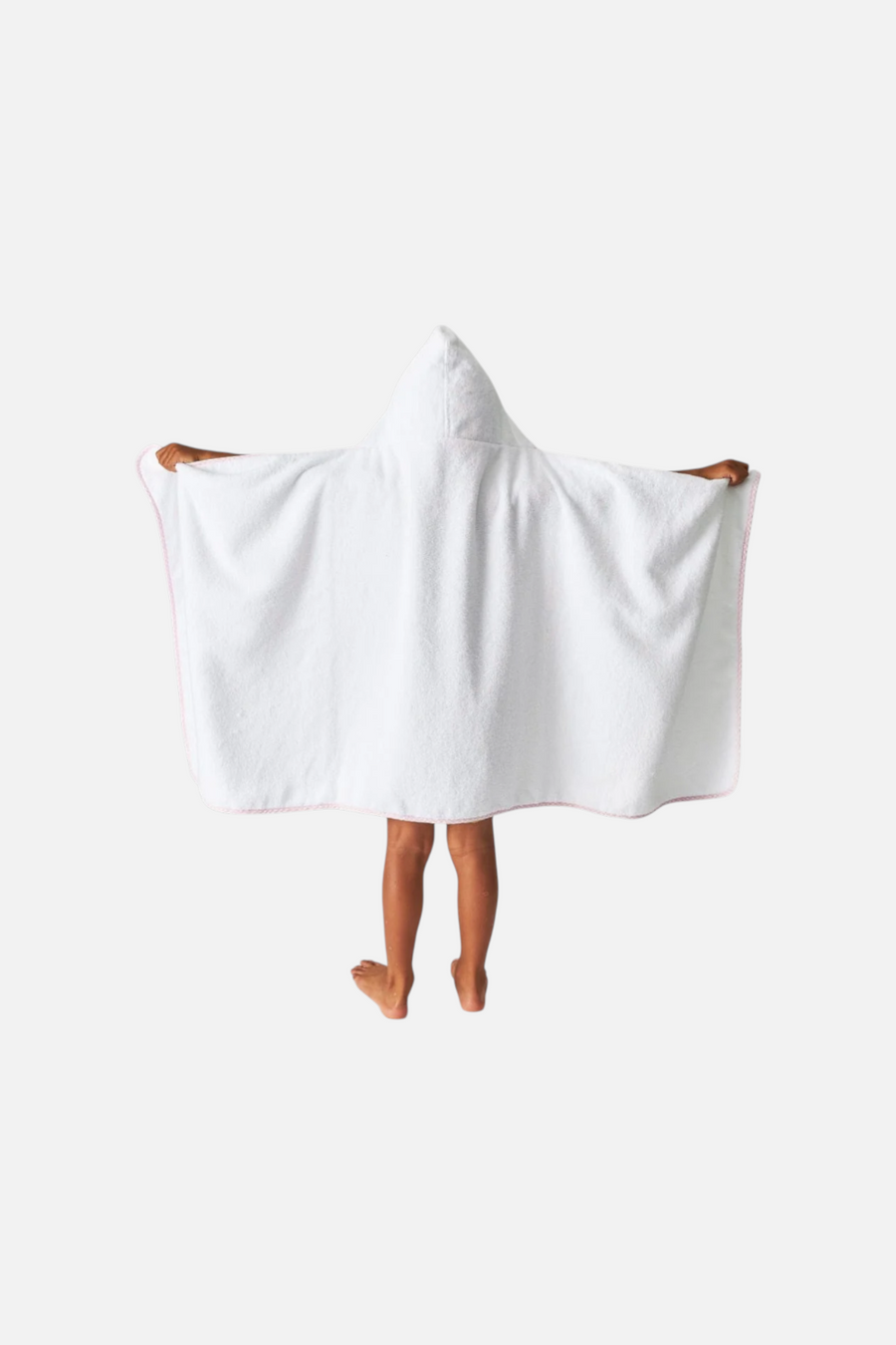 Weezie Kid's Hooded Towel in Pink Gingham – back view