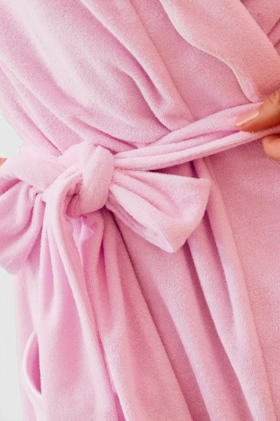 Weezie Scallop Short Robe in Hyacinth – back view