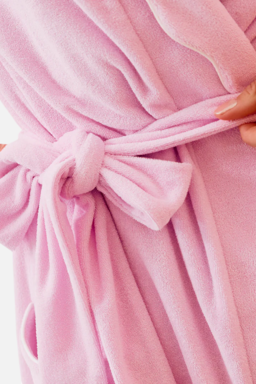 Weezie Scallop Short Robe in Hyacinth – back view
