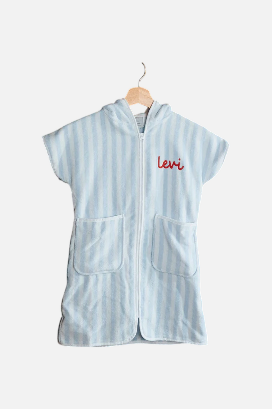 Weezie Stripe Towel Cover Up in Light Blue – alternate