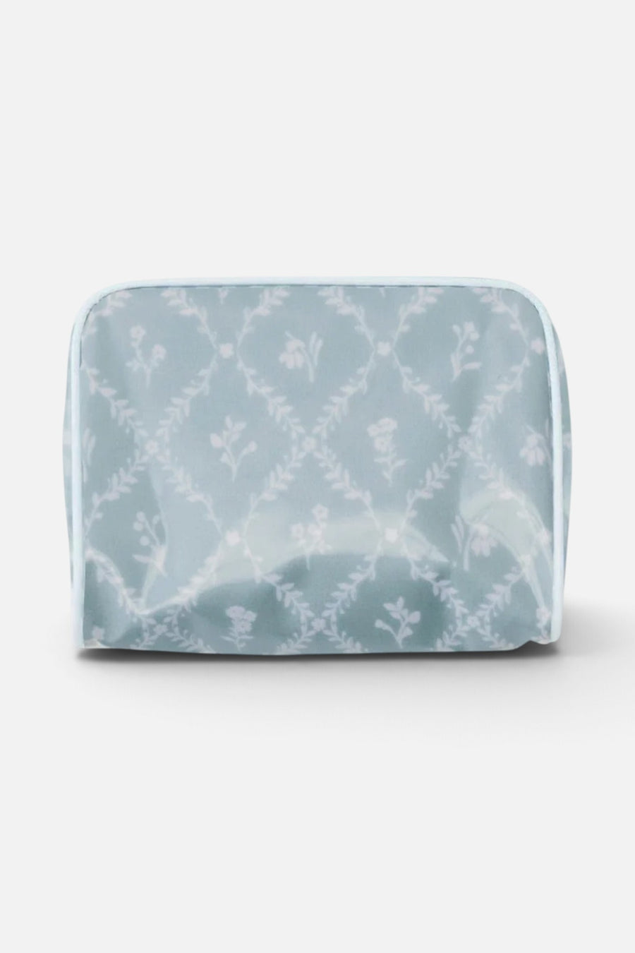 Weezie Toiletry Bag in Blue Trellis – front view