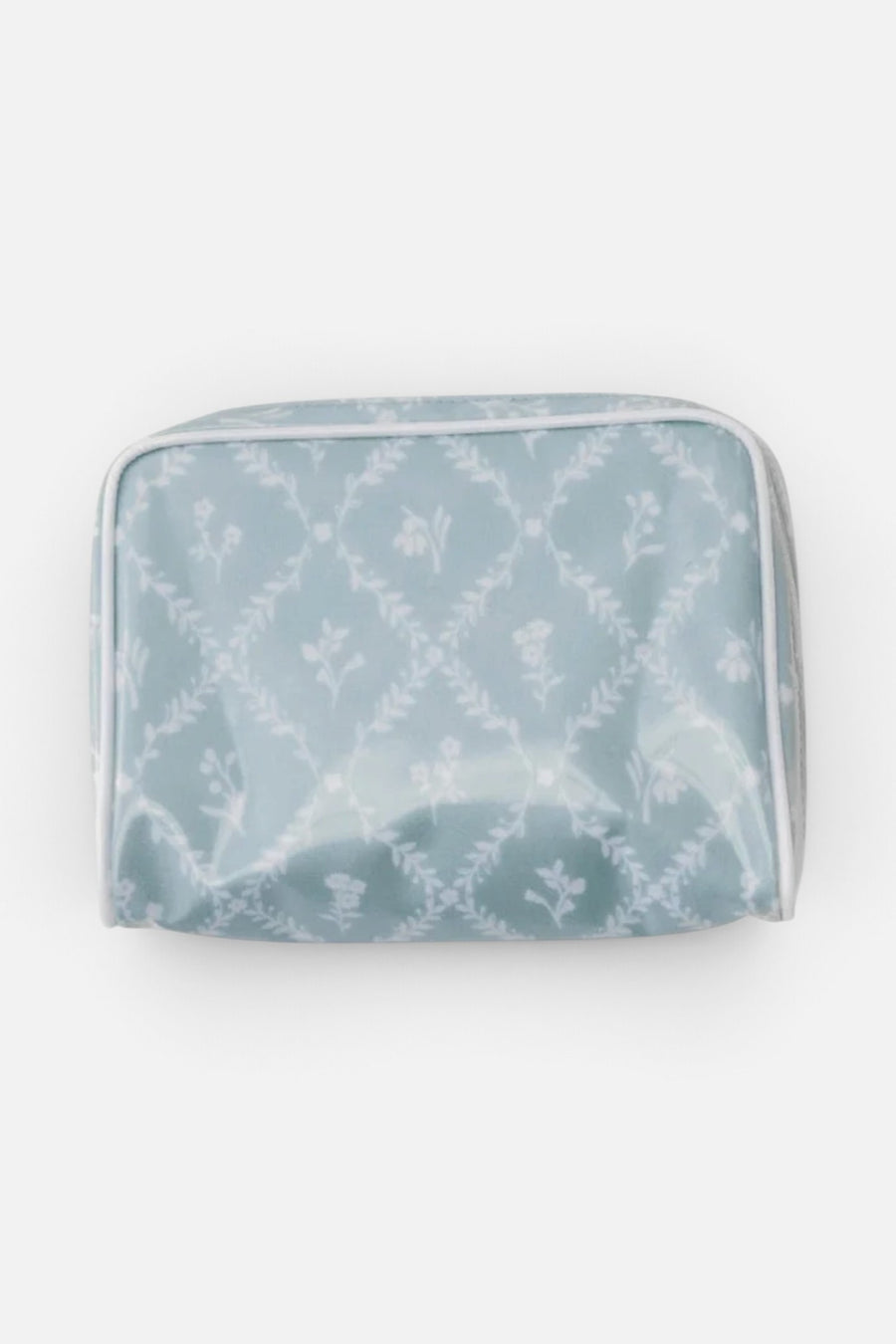 Weezie Toiletry Bag in Blue Trellis – front view