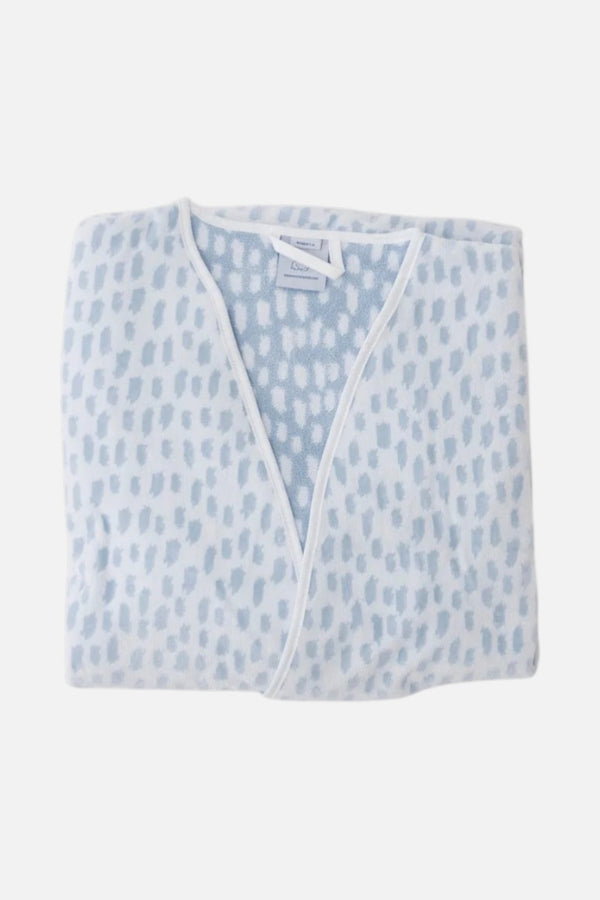 Weezie Women's Short Sleeve Plush Robe in Blue Millie