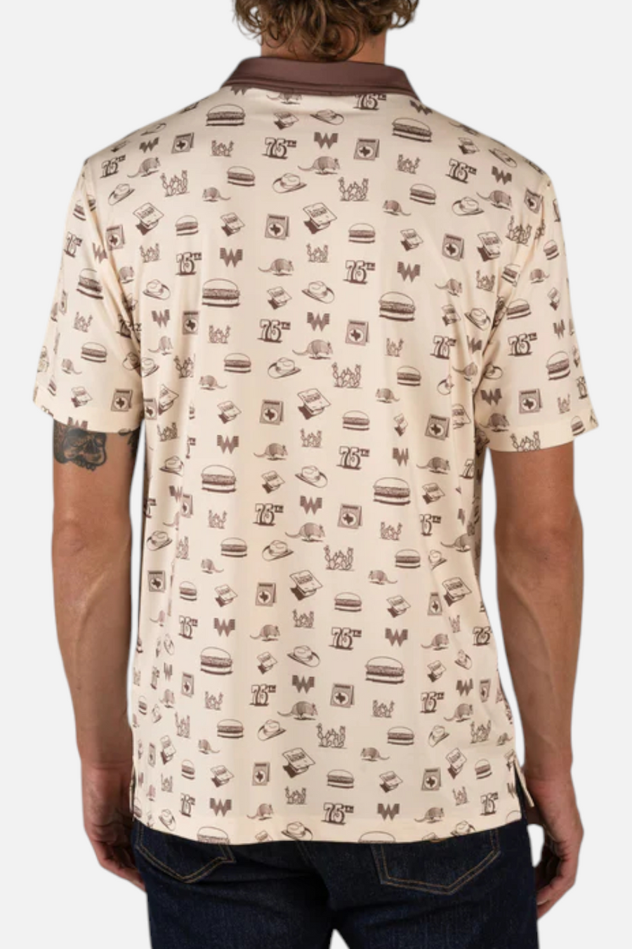 Whataburger x Sendero High Noon Performance Polo in Hamburguesa – back view