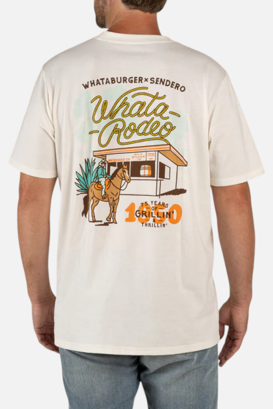 Whataburger x Sendero WhataRodeo T-Shirt in Vintage White – back view