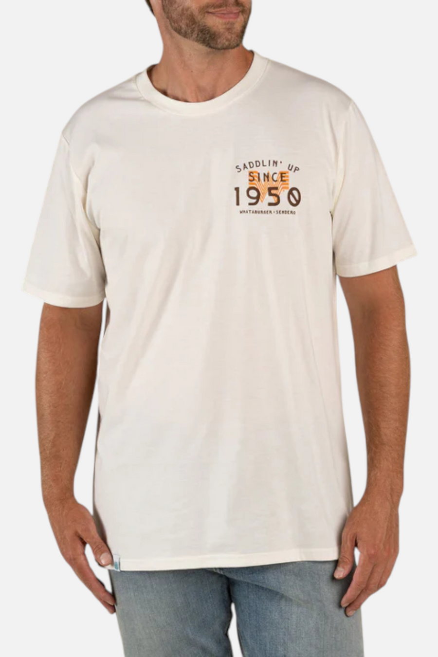 Whataburger x Sendero WhataRodeo T-Shirt in Vintage White – side view
