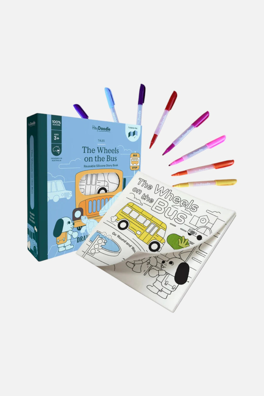 Wheels on the Bus Tales - Reusable Coloring Book – front view