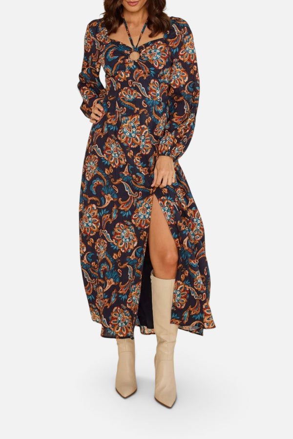 Whilla Midi Dress in Navy Multi