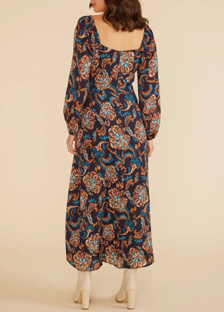 Whilla Midi Dress in Navy Multi – side view