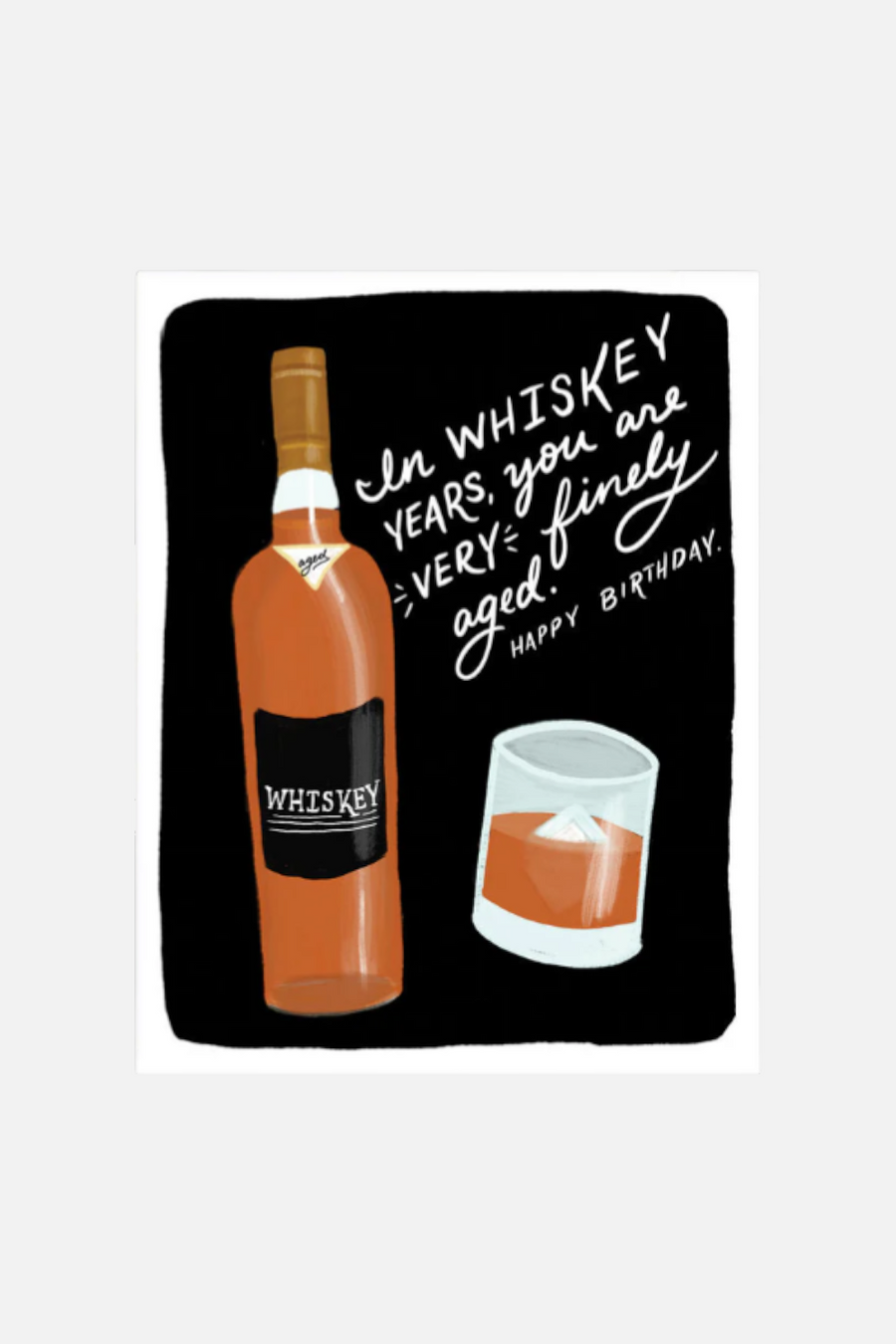 Whiskey Years Birthday Card – front view