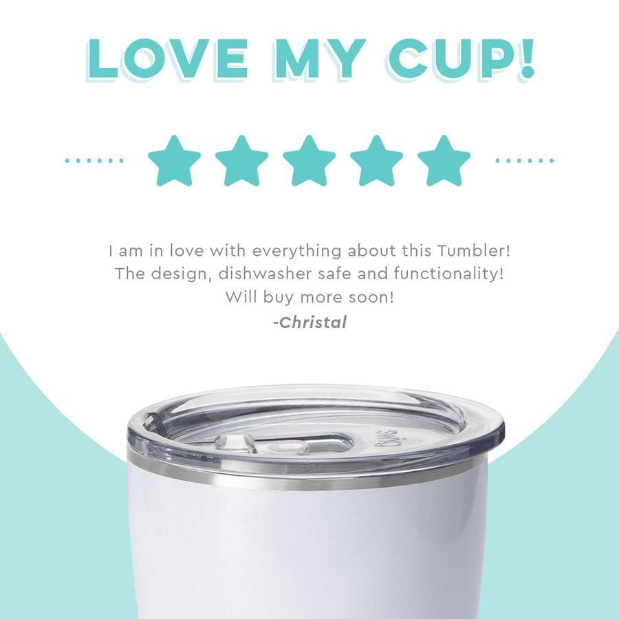 White Shimmer Diamond Tumbler 32 Oz – detail