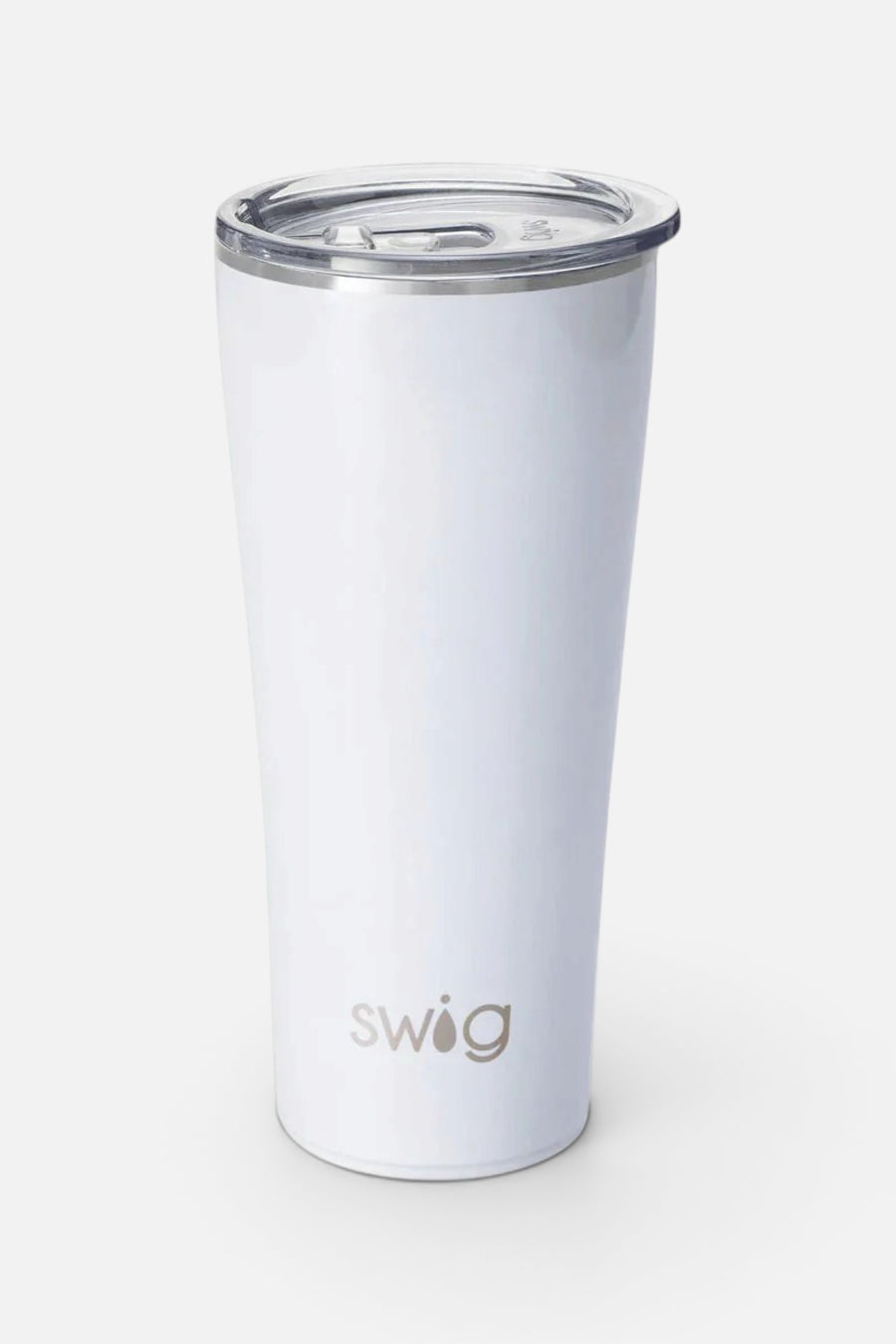 White Shimmer Diamond Tumbler 32 Oz – front view