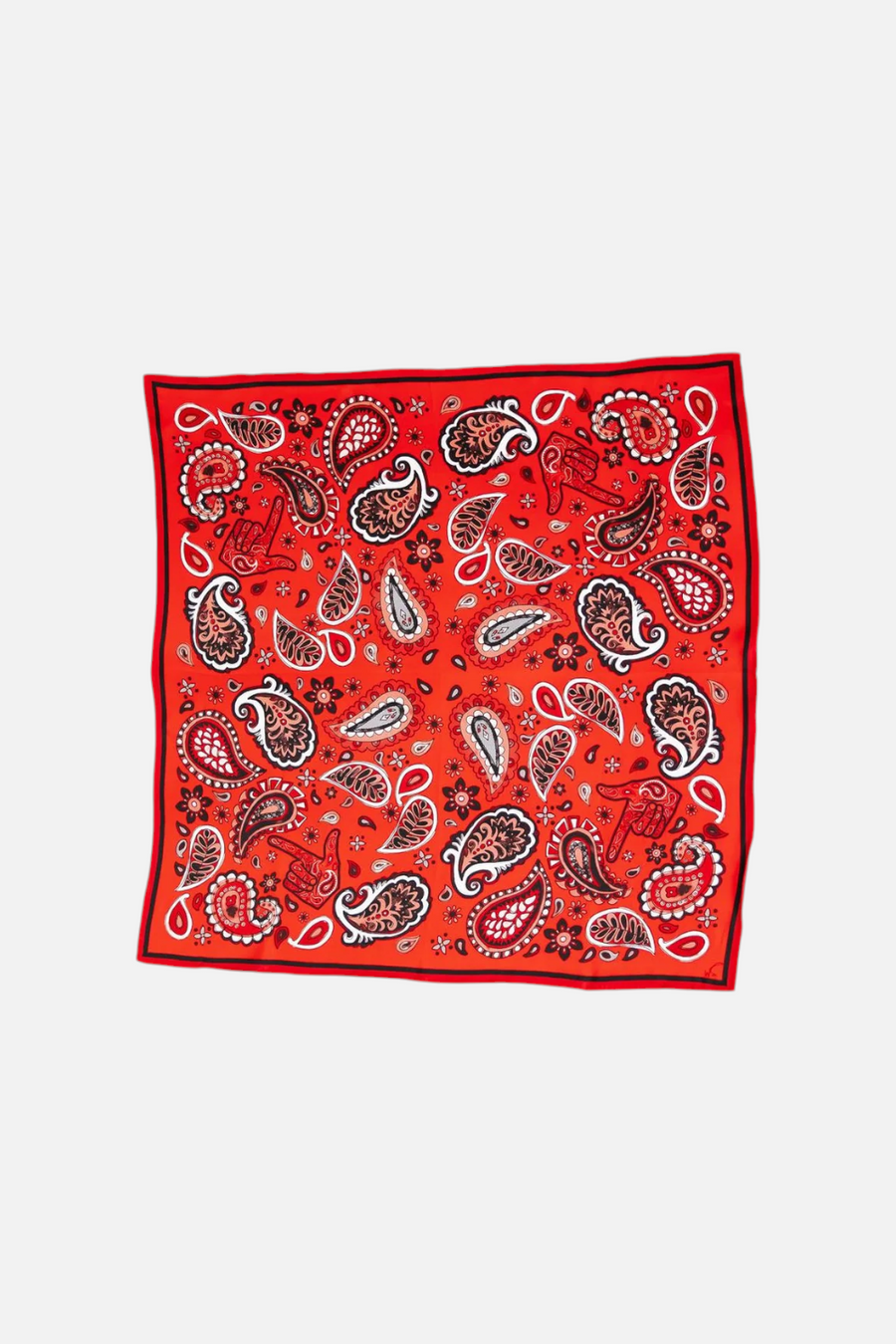 Wild Silks Black Scarlett Lubbock Game Day Scarf – detail