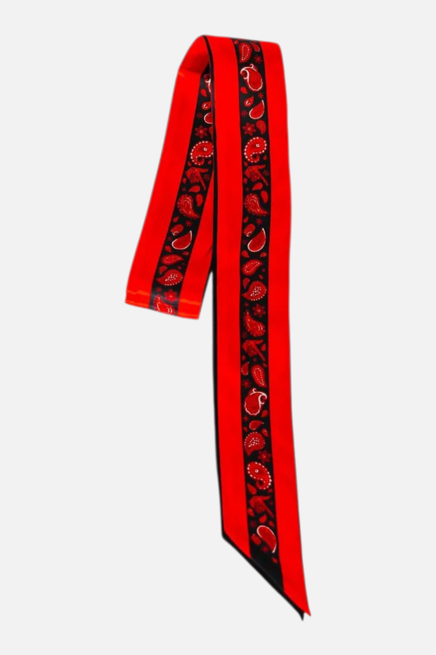 Wild Silks Black Scarlett Lubbock Game Day Twill Scarf – detail