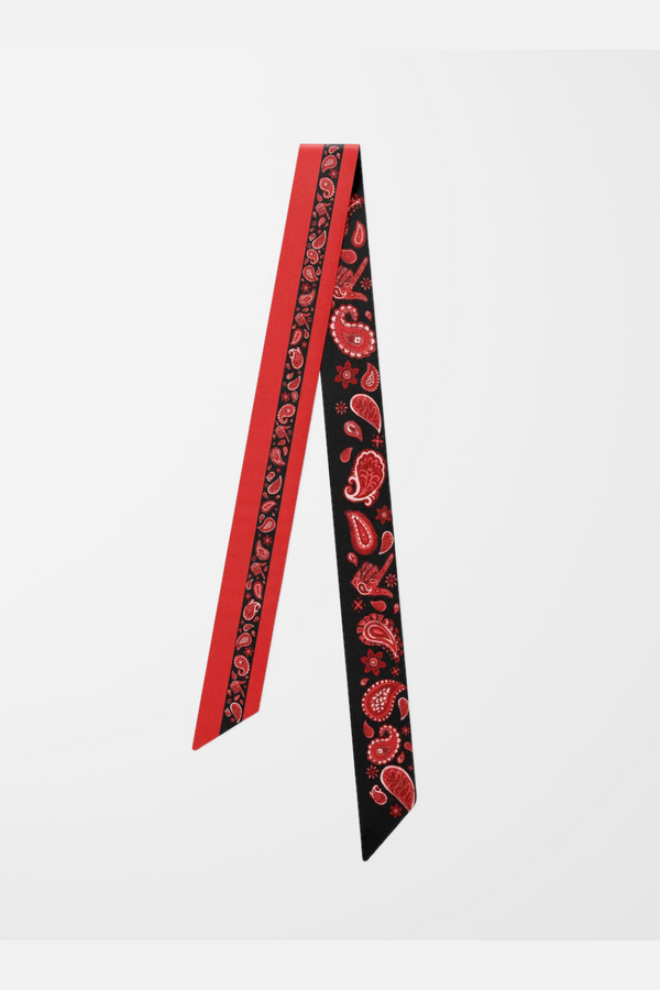 Wild Silks Black Scarlett Lubbock Game Day Twill Scarf
