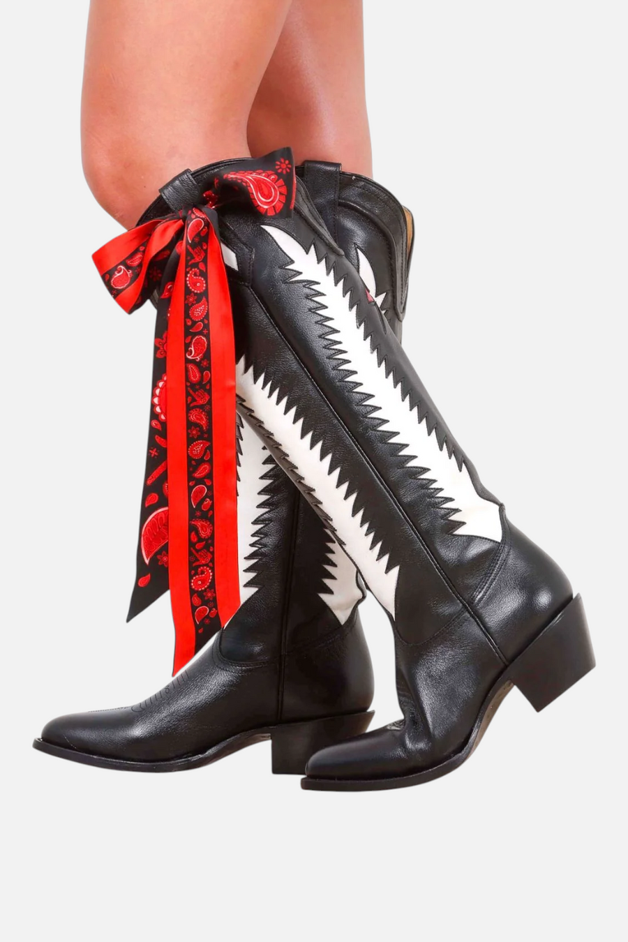 Wild Silks Black Scarlett Lubbock Game Day Twill Scarf – side view