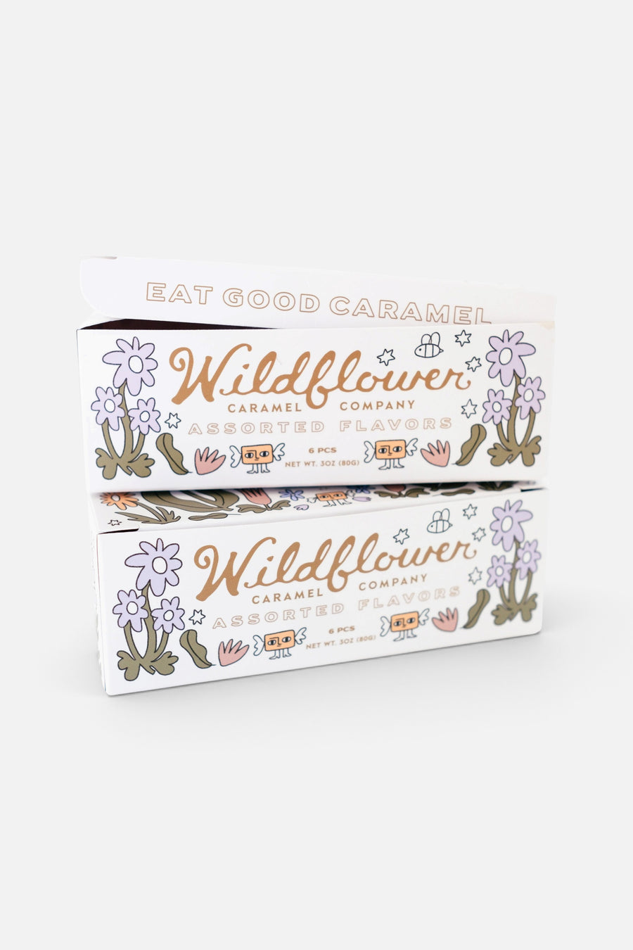 Wildflower Caramel Co Assorted 6 Piece Box – front view