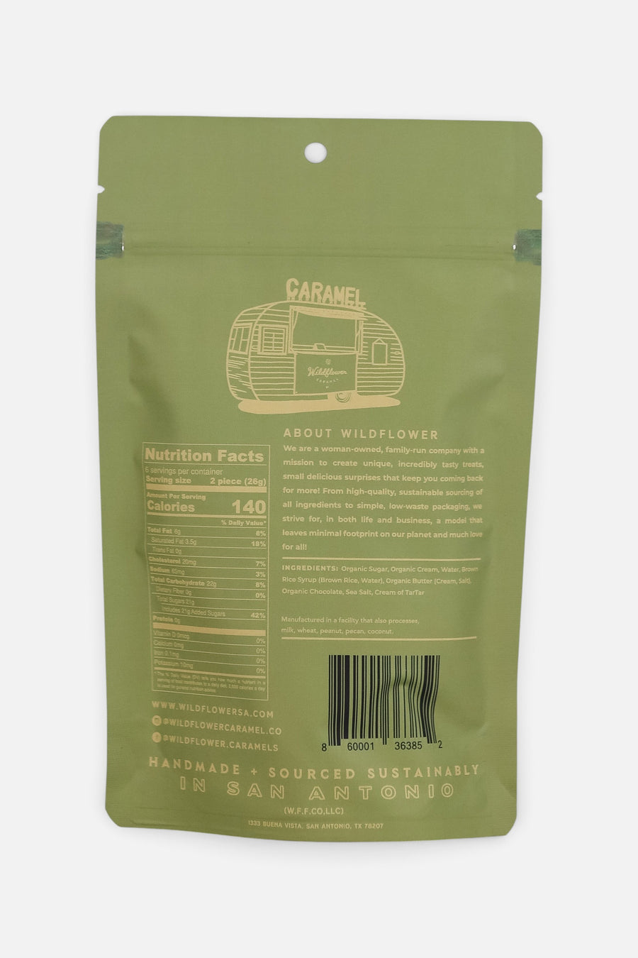 Wildflower Caramel Co Dark Chocolate + Sea Salt Caramel 12-Piece Bag – detail