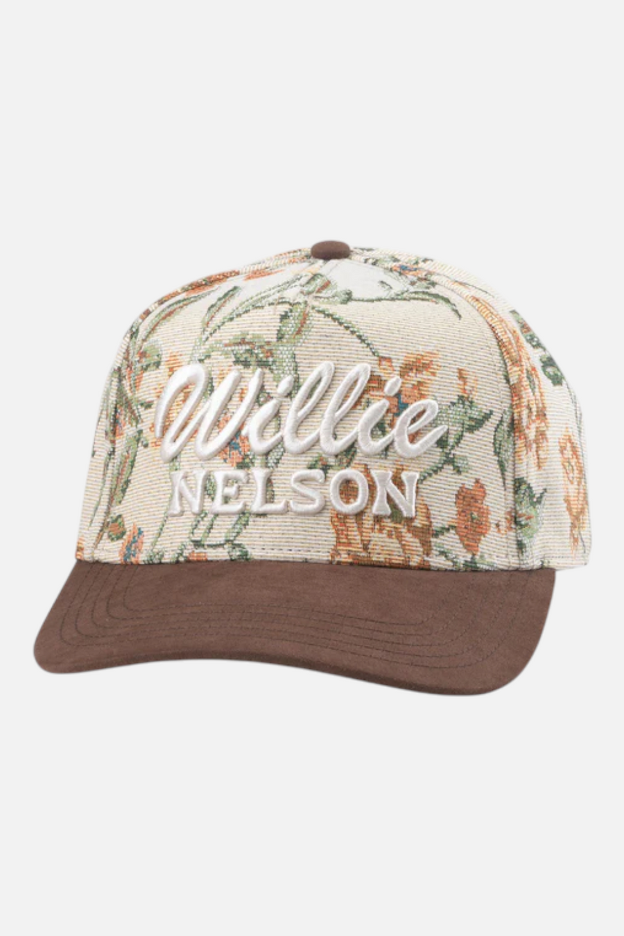 Willie Nelson Archibald Hat in Specialty Floral Fabric and Brown – front view