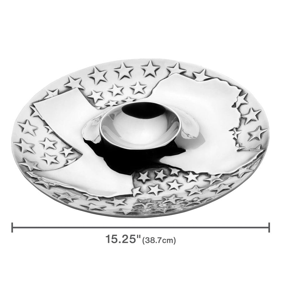 Wilton Armetale Texas Chip & Dip with Stars Serve Bowl – side view