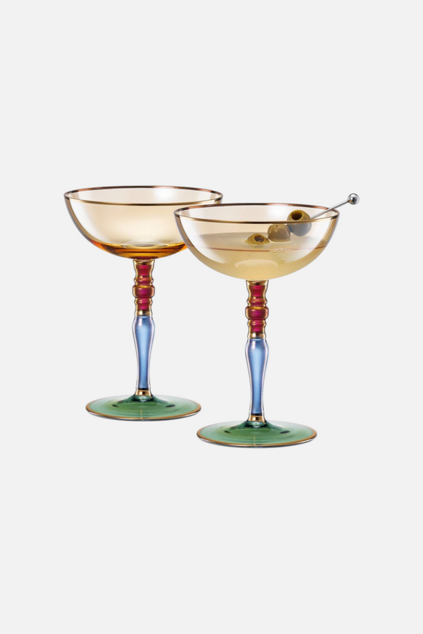 Wine Savant Italian Design Renaissance Amber Coupe - Set of 2