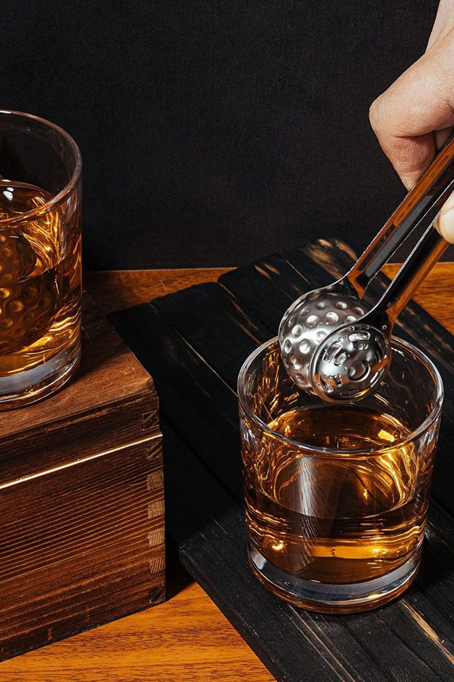 Wine Savant Luxurious Bar Gift Set - Golf Whiskey Set – side view