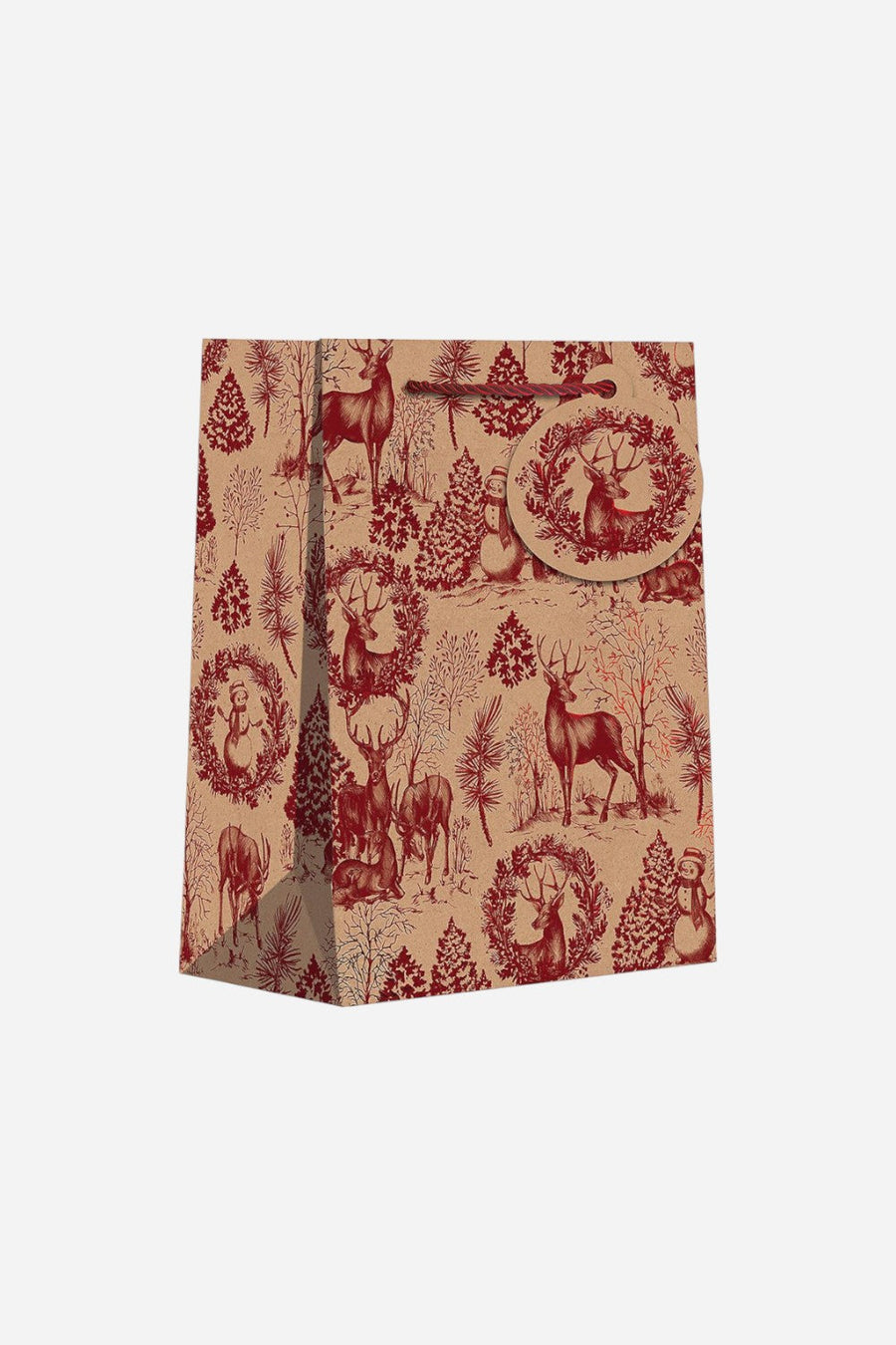 Winter Lumberjack Tote Gift Bag - Medium – front view