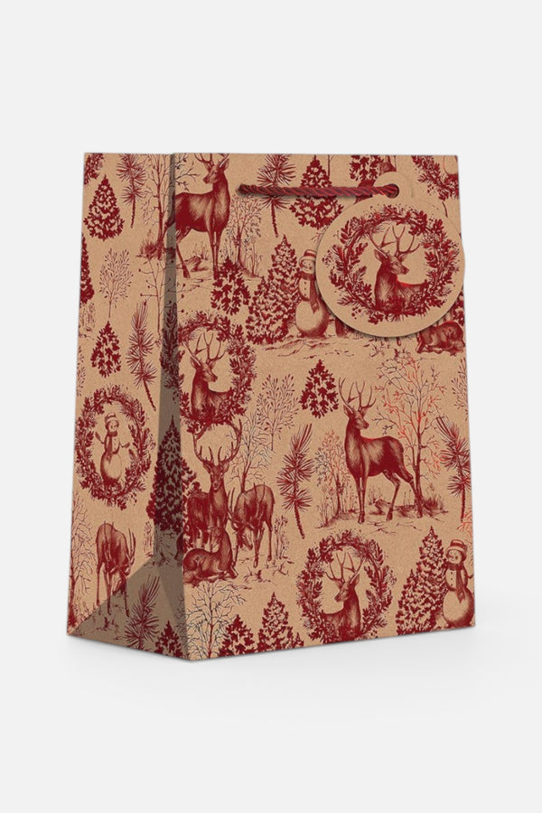 Winter Lumberjack Tote Gift Bag - Medium
