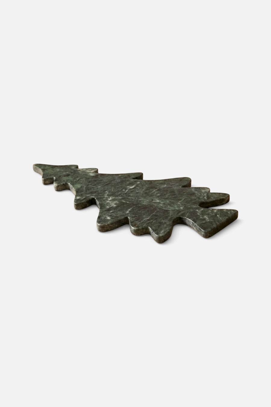Winter Tree Shaped Board in Green Marble – front view