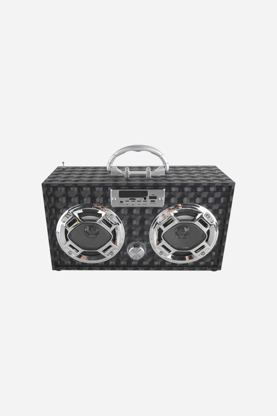 Wireless Bluetooth Boombox in Black – flat lay
