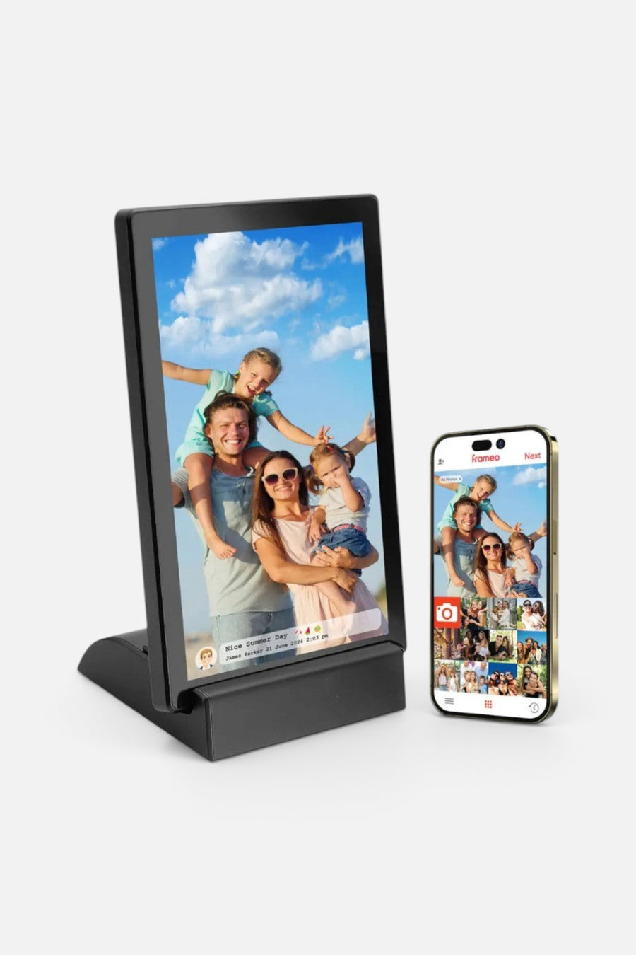Wireless Digital Picture & Video Frame in Black – front view