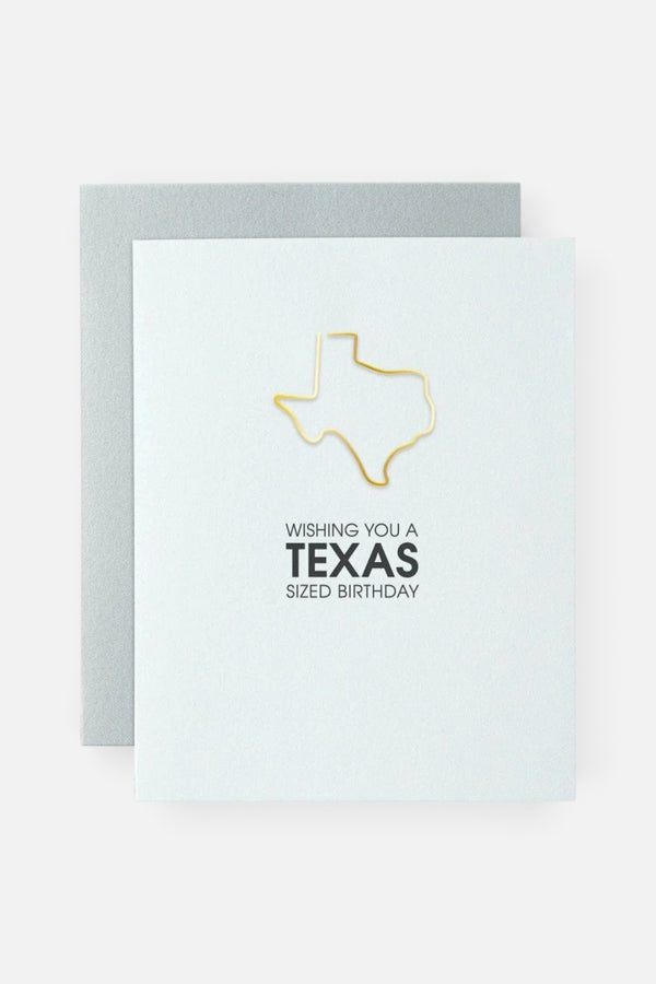 Chez Gagne Wishing You a Texas-Sized Birthday Paper Clip Letterpress Card