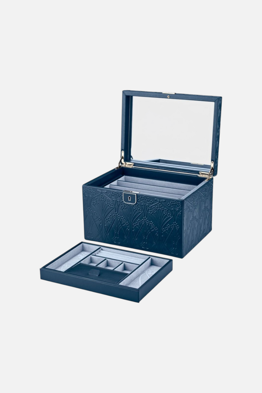 Wolf 1834 All Over Ianthe Large Jewelry Box in Navy – side view
