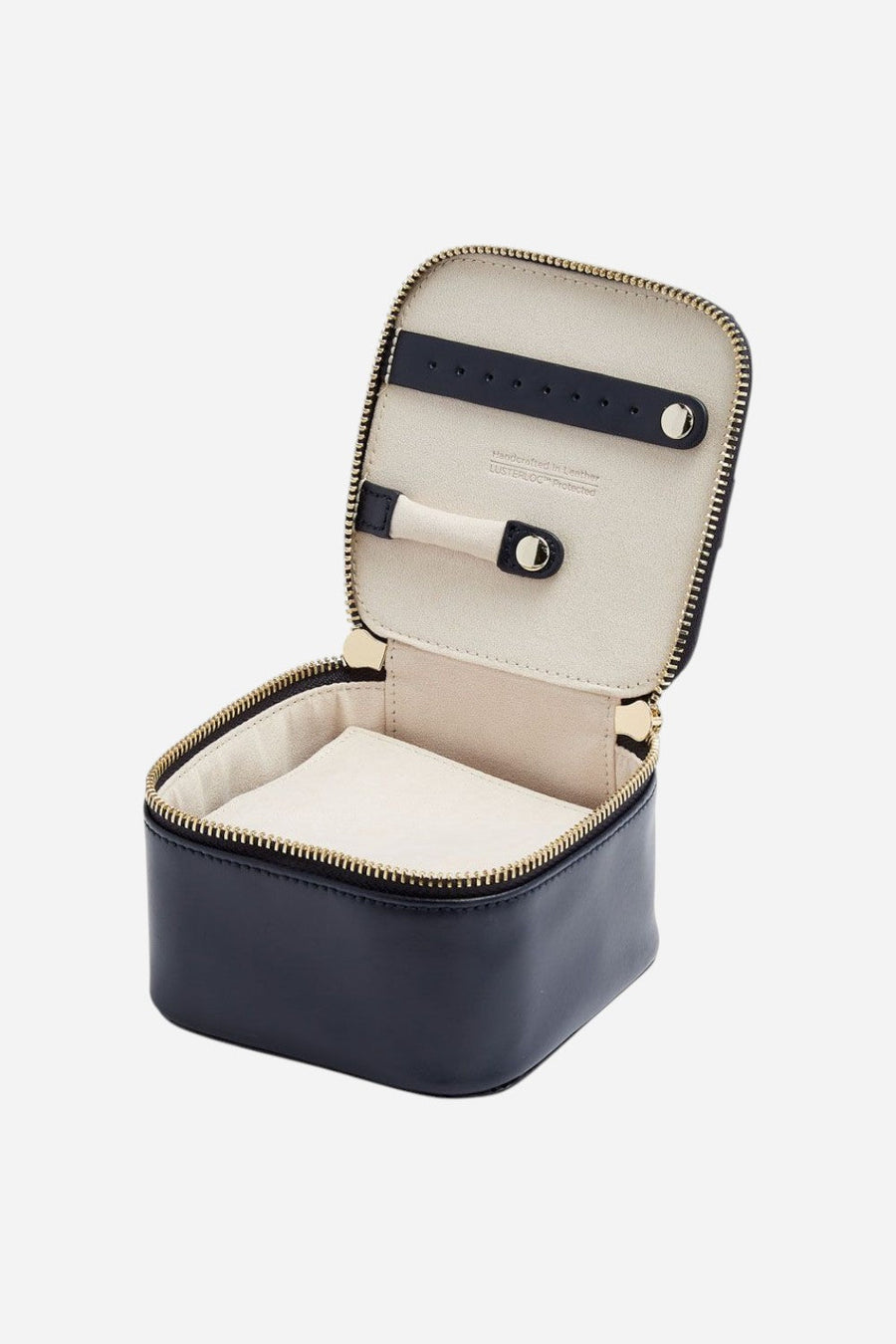 Wolf 1834 Maria Zip Jewelry Cube in Navy – side view