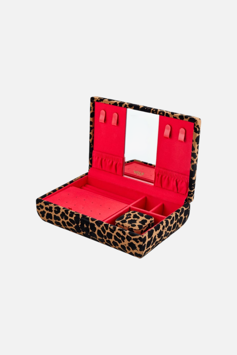 Wolf 1834 Savanna Leopard Print Medium Jewelry Box – back view