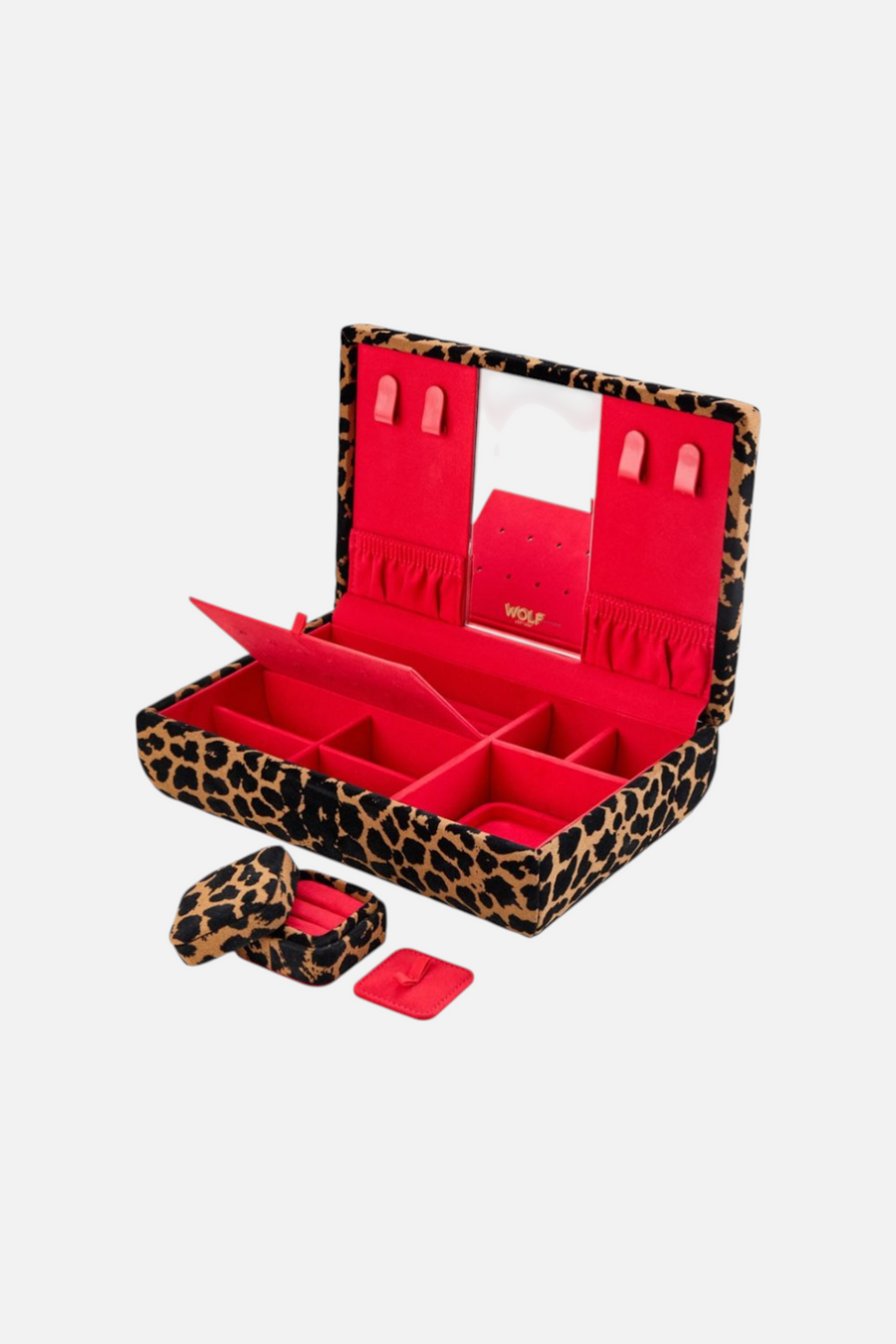 Wolf 1834 Savanna Leopard Print Medium Jewelry Box – side view