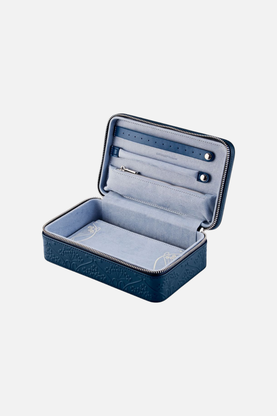 WOLF 1834 X LIBERTY Navy All Over Ianthe Medium Jewelry Zip Case – detail