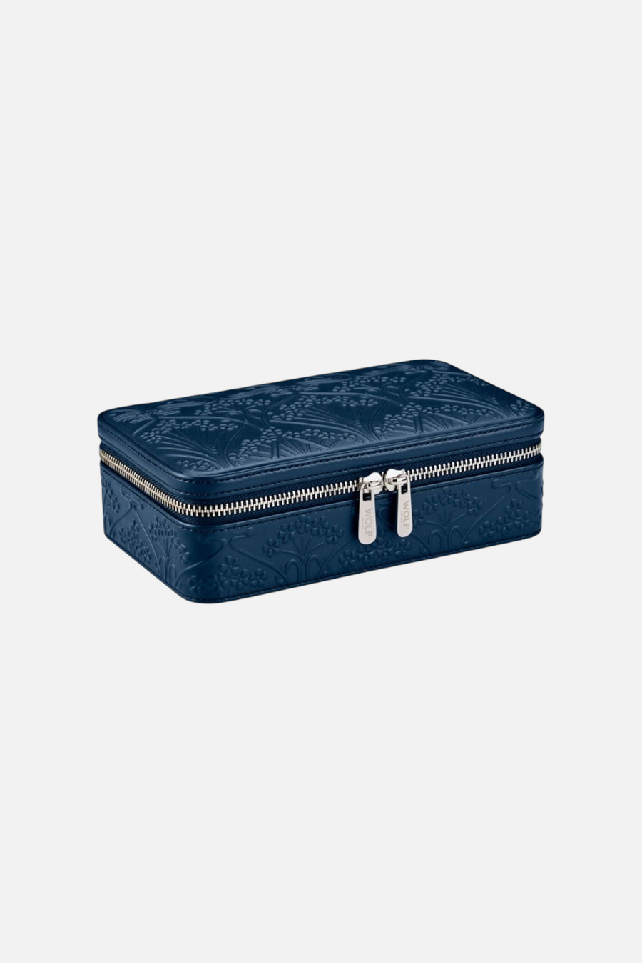 WOLF 1834 X LIBERTY Navy All Over Ianthe Medium Jewelry Zip Case – side view