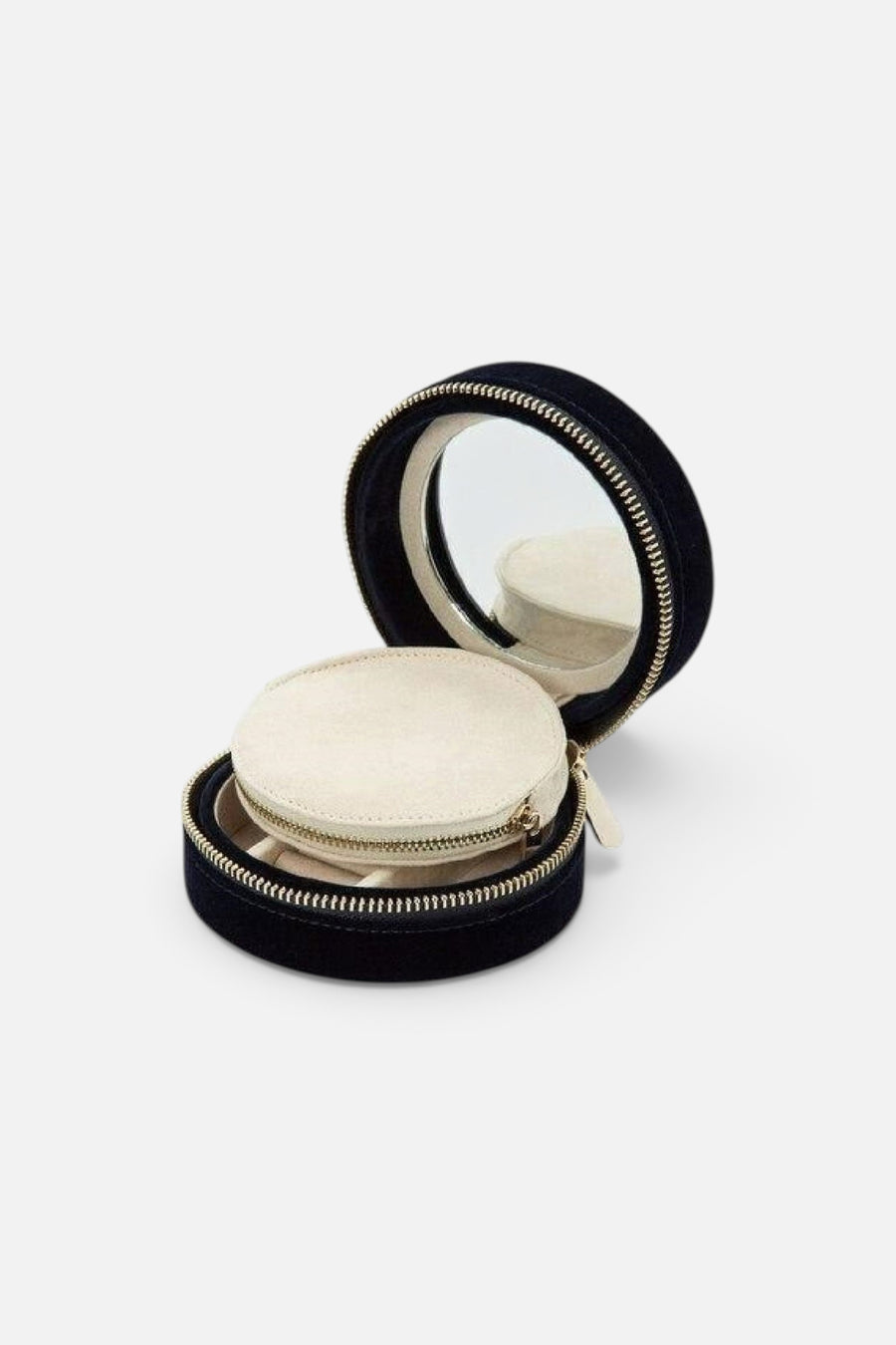 Wolf Zoe Indigo Round Travel Jewelry Case – back view