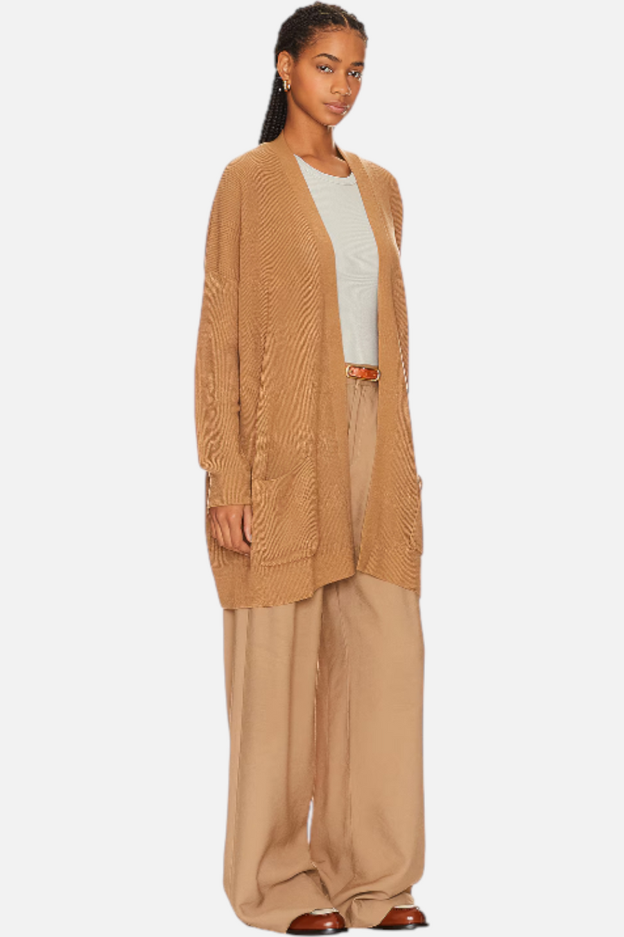 Women's Cooper Cardigan in Camel – front view