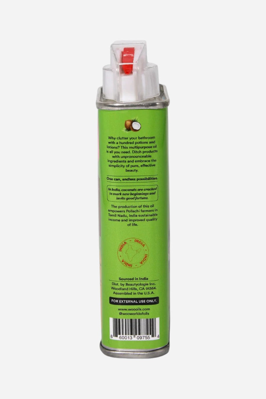 WOO Coconut Oil – side view